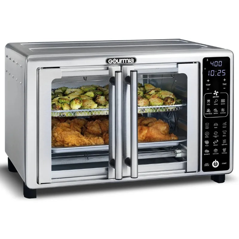 Gourmia 1700W Digital Oven Air Fryer, Multi-Mode One-Touch Preset, 24L, Stainless Steel, 6 Slices - Cooky Kitchenware