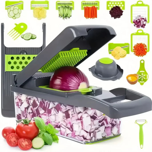 14/16 in 1 Handle Multifunctional Vegetable Chopper Food Grate Food Chopper Vegetable Slicer Dicer Cut Kitchen Items cocina - Cooky Kitchenware