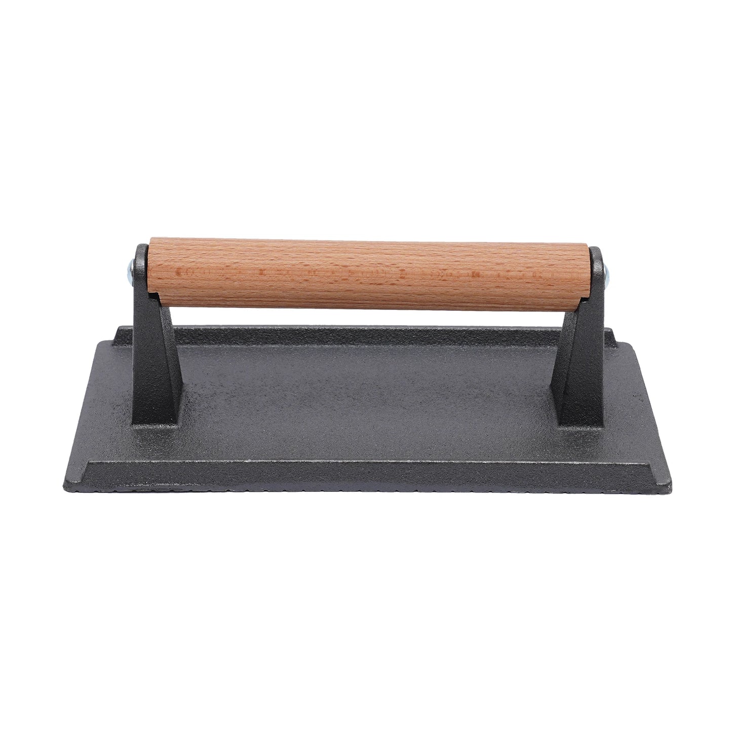 Kitchen Heavy Cast Flat Iron Steak Weight/Bacon Press with Wooden Handle Heavy-Weight Grill Press Commercial Grade Burger - Cooky Kitchenware