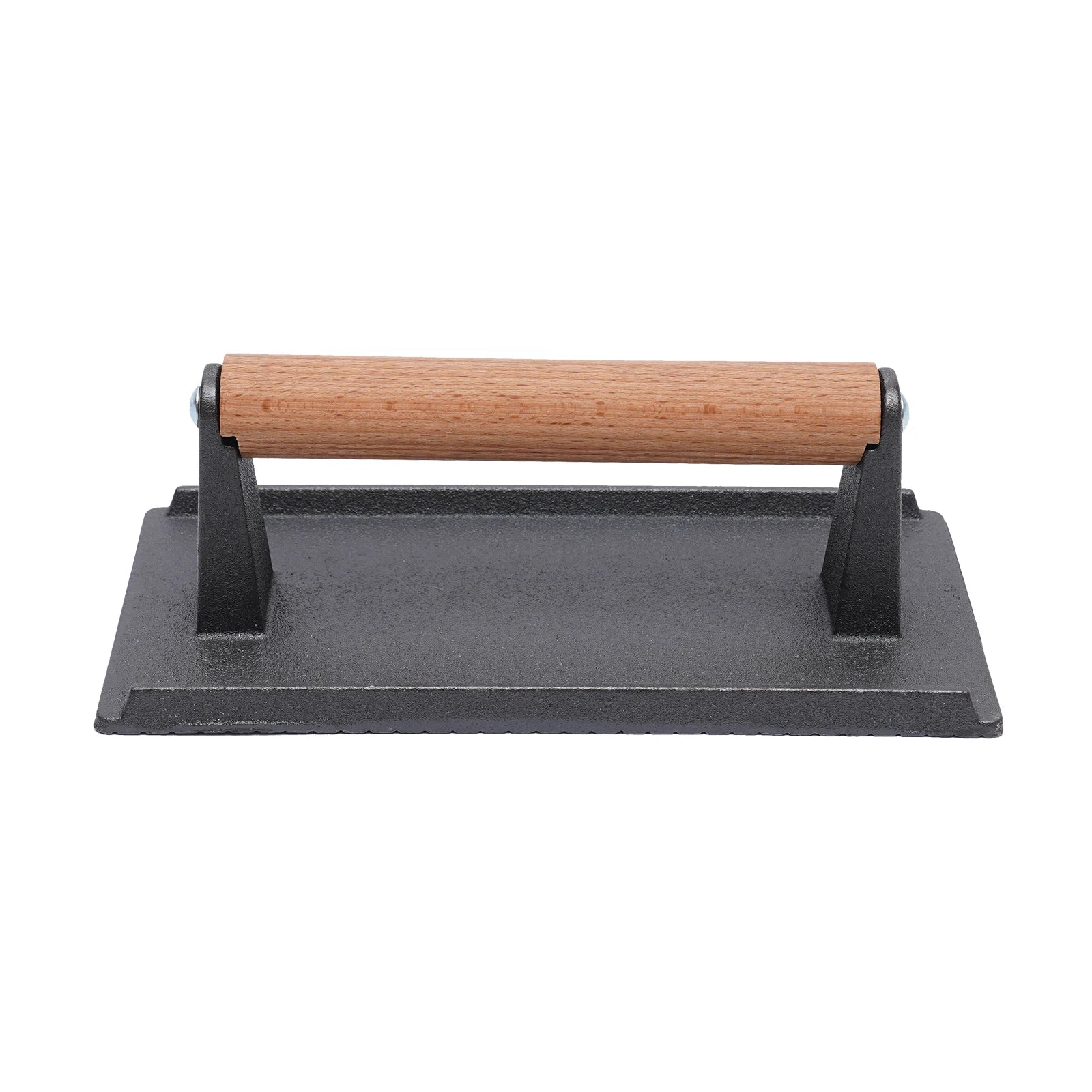 Kitchen Heavy Cast Flat Iron Steak Weight/Bacon Press with Wooden Handle Heavy-Weight Grill Press Commercial Grade Burger - Cooky Kitchenware