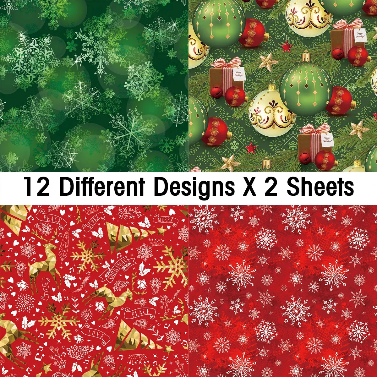 24Sheets Merry Christmas Scrapbook Paper Pad for Journaling DIY Arts,Craft Snowflake,Santa Pattern Christmas Gift Wrapping Paper - Cooky Kitchenware