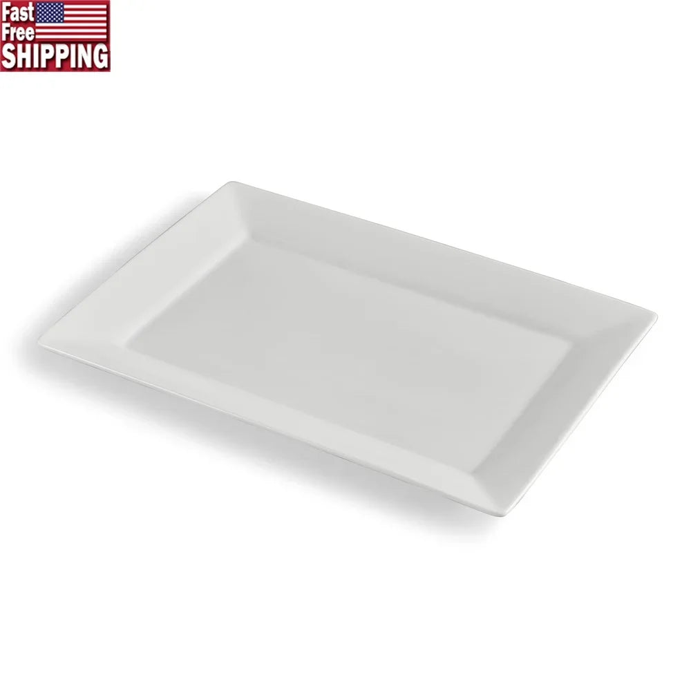 Porcelain Serving Platter Dishwasher Safe Microwave Oven Safe Rectangular Platter Entertaining Everyday Use Holiday Dishes