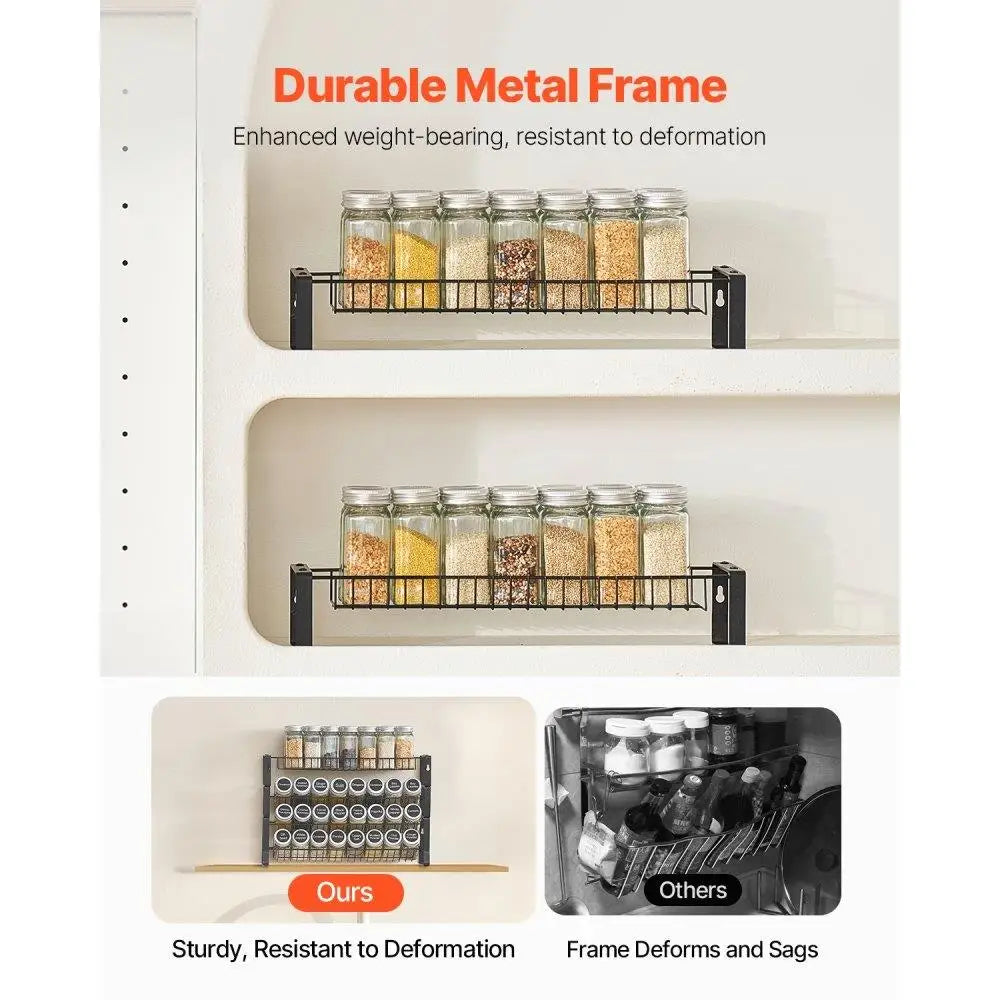 Spice Rack Organizer for Kitchen for cabinet and Countertop Seasoning Storage Organizer 18x11 inches