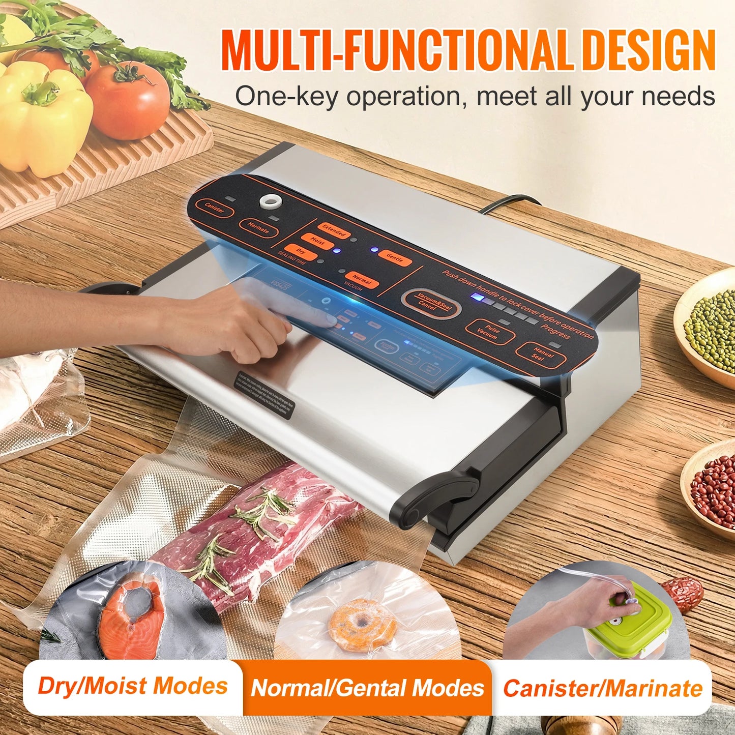 SucceBuy Commercial Vacuum Sealer Machine With Bag Cutter