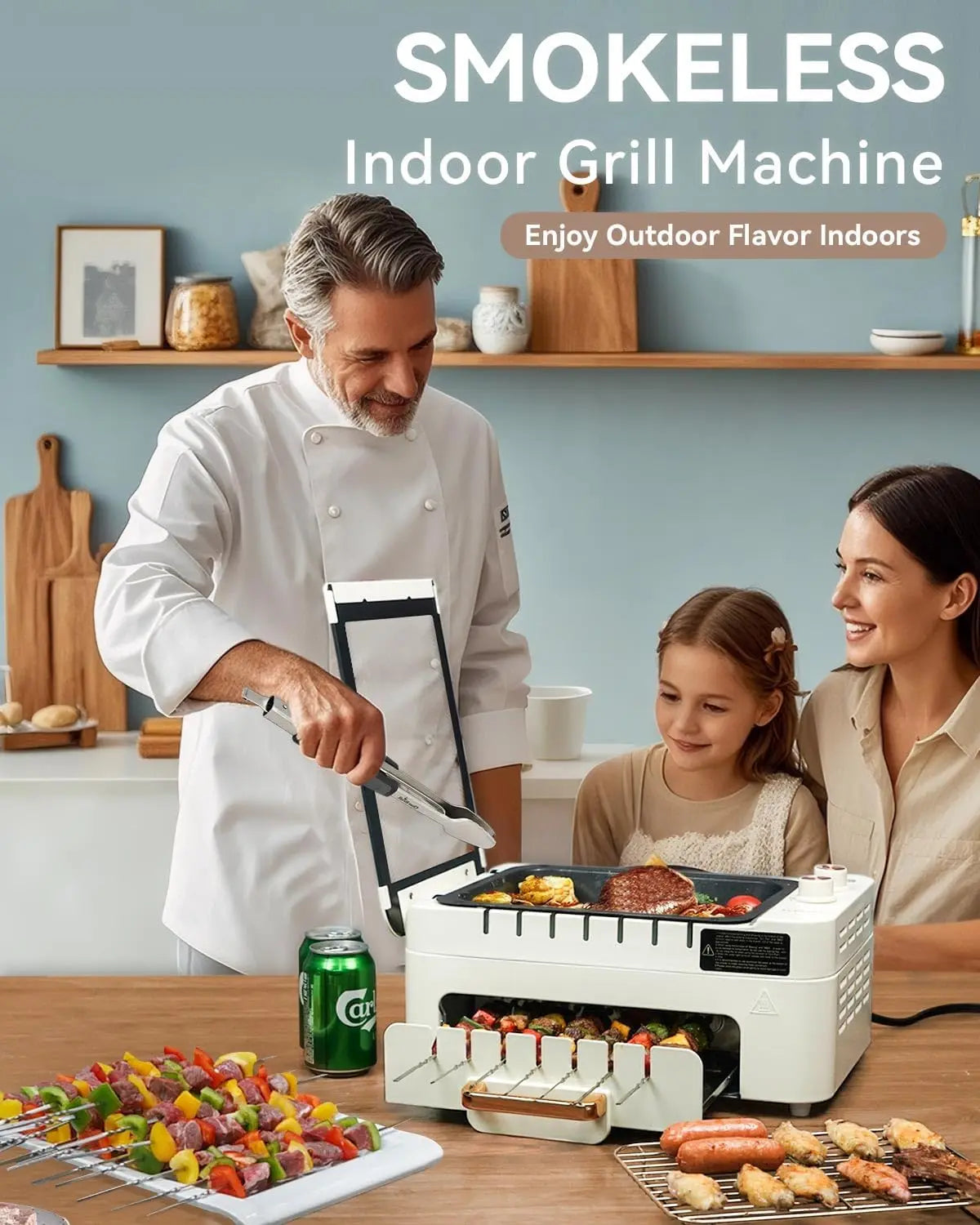 Smokeless Auto 360 Rotating Electric BBQ Skewers Grill