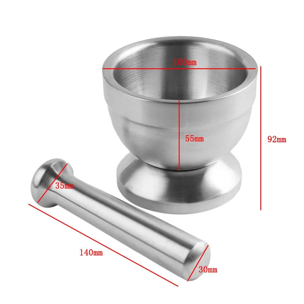 Stainless Steel MORTAR and PESTLE Kitchen Spice Mill Grinder - Cooky Kitchenware