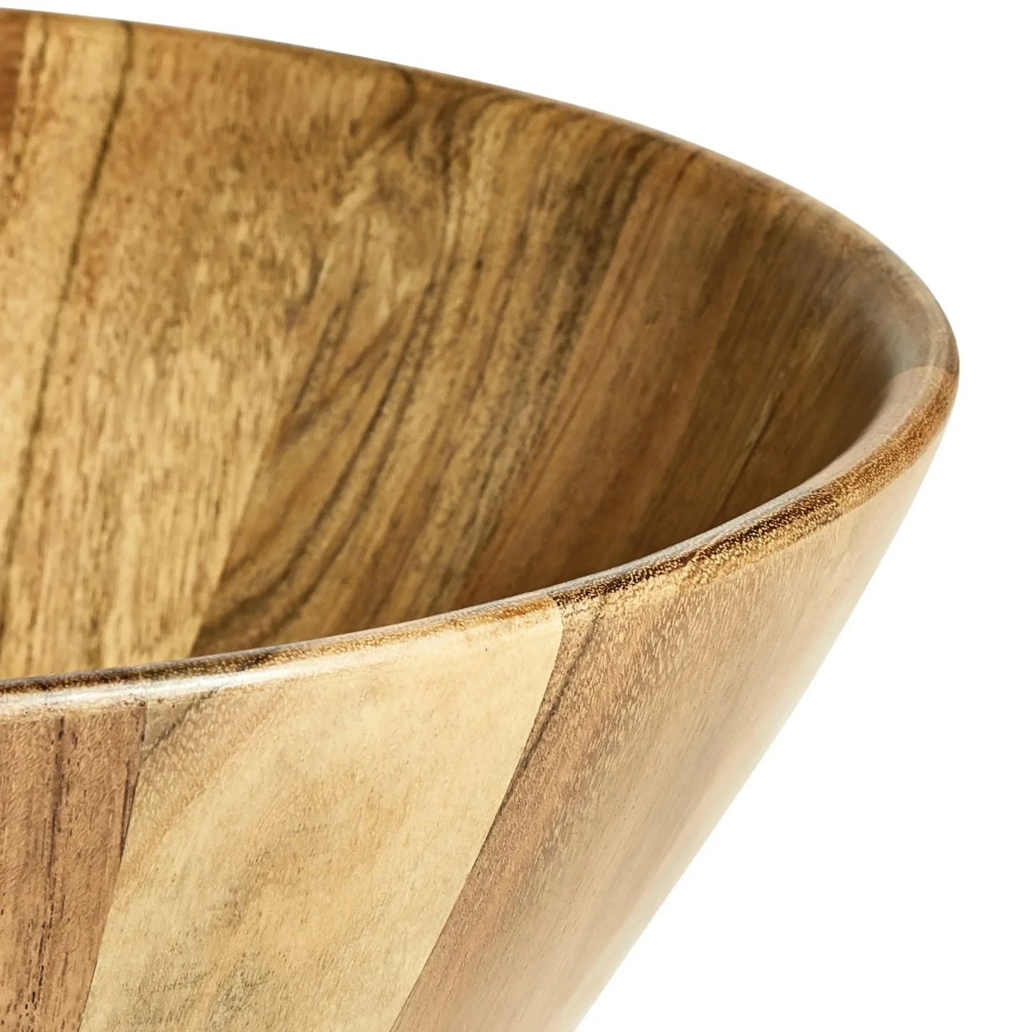 Acacia Wood Large Angled Serving Bowl Natural Finish