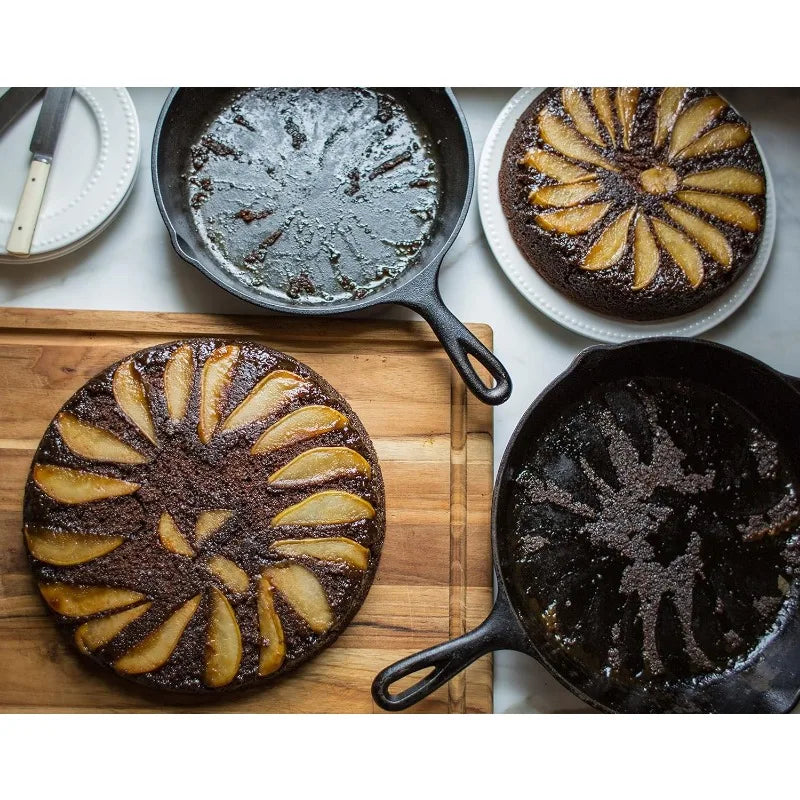 Lodge Pre-Seasoned Cast Iron Skillet Set Including 8 Inch 10.25 Inch and 12 Inch Skillets 3 Piece - Cooky Kitchenware