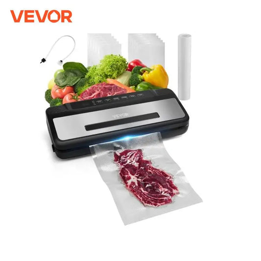 VEVOR 80Kpa 120W Electric Vacuum Sealer Machine 7-in-1 Dry Wet Food Sealer with Built-in Cutter Knife for Kitchen Food Storage - Cooky Kitchenware