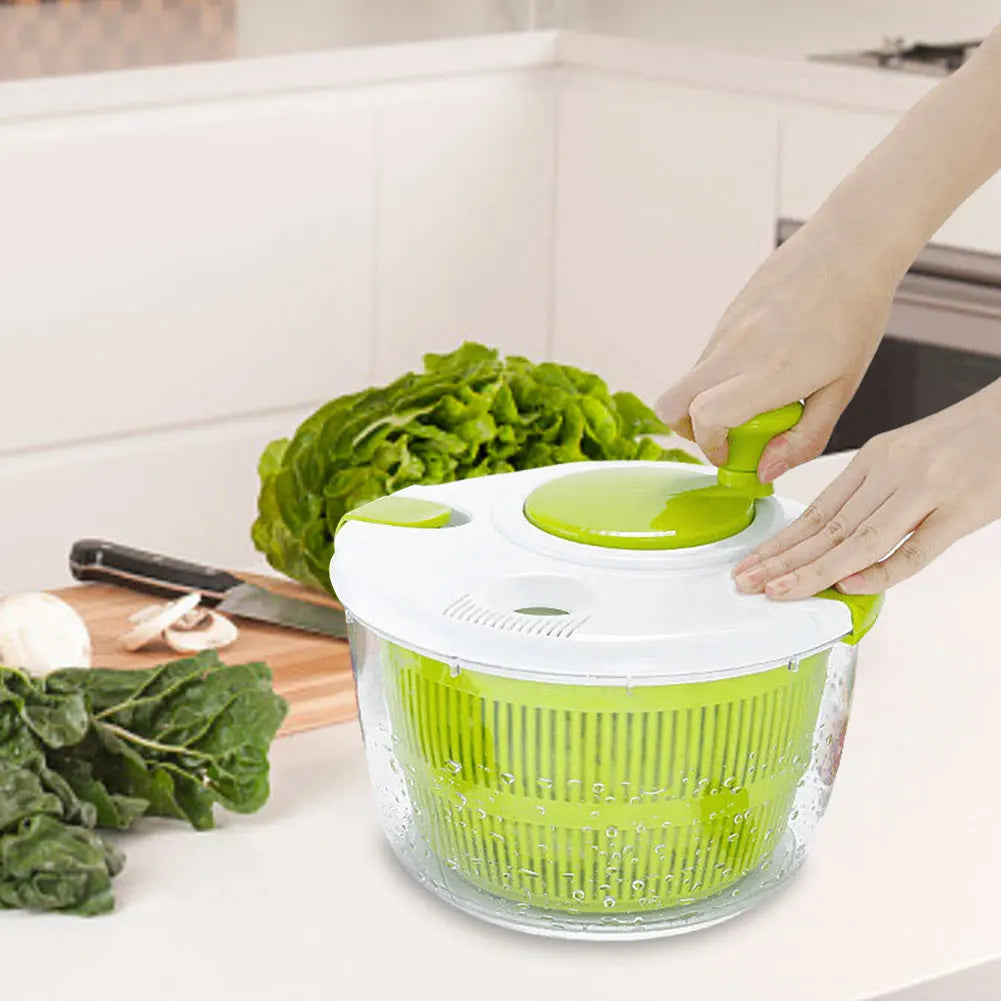 5 L Salad Spinner Salad Dryer BPA Free Large Manual Lettuce Spinner Multi-Use Fruit Washer for Washing & Drying Leafy Vegetables