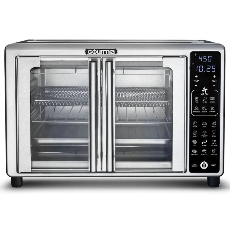 Gourmia 1700W Digital Oven Air Fryer, Multi-Mode One-Touch Preset, 24L, Stainless Steel, 6 Slices - Cooky Kitchenware