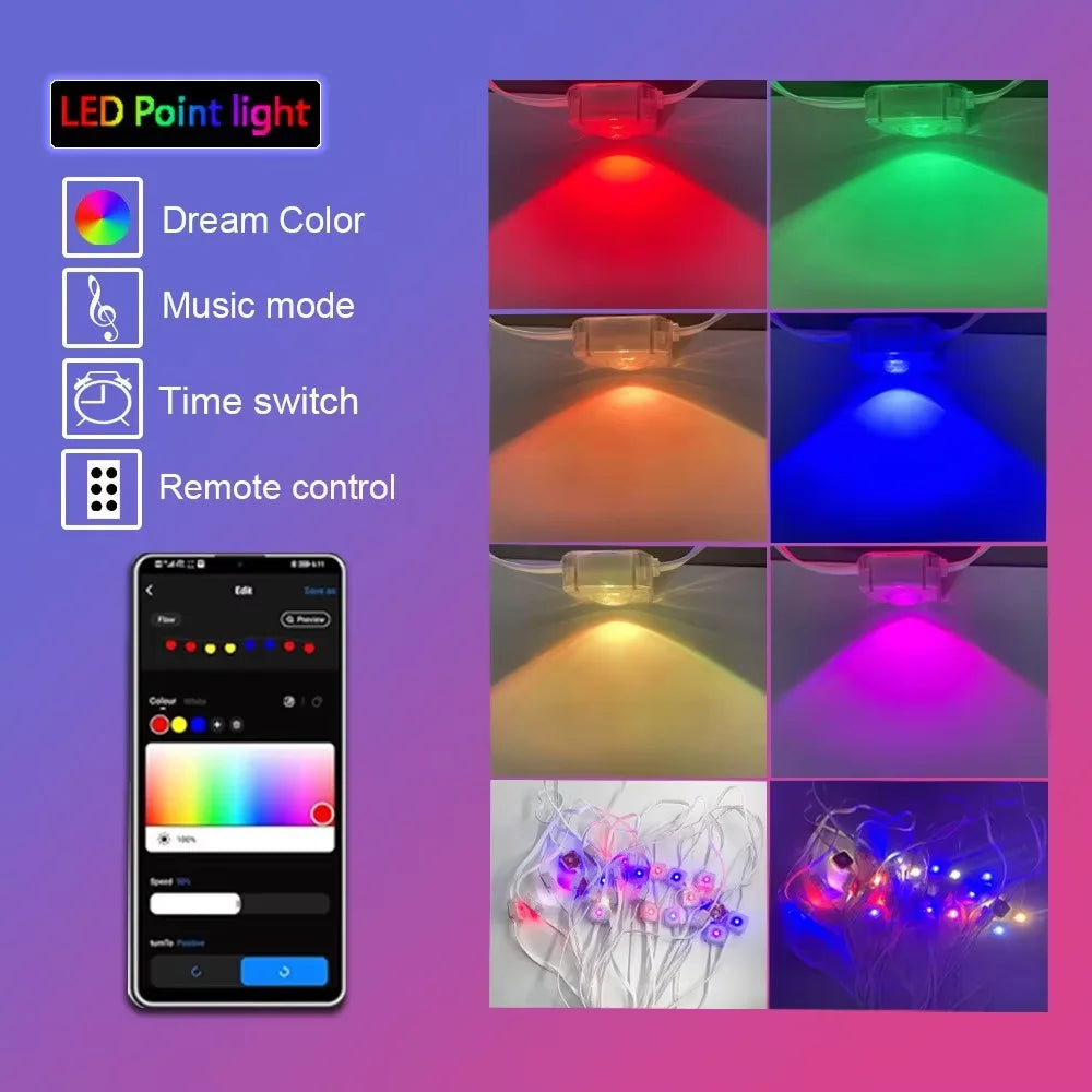 300FT 180LED Permanent Eaves LED Lights Outdoor Waterproof RGB String Lights DIY Scene Christmas Birthday Holiday Party Lighting - Cooky Kitchenware