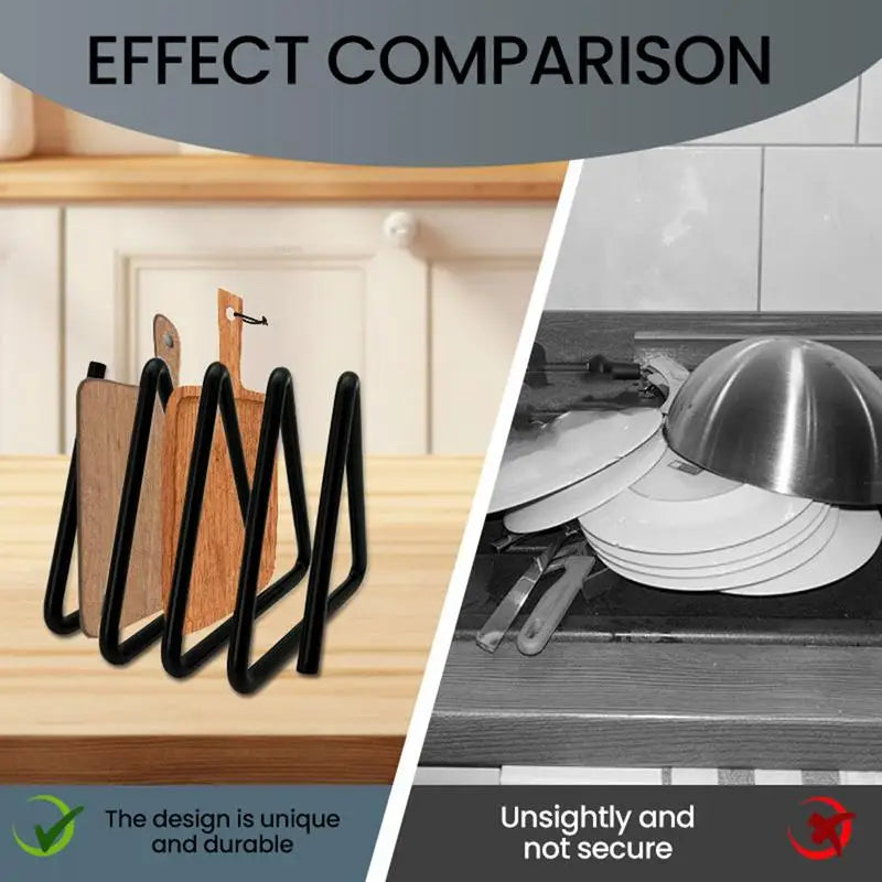 Cutting Board Stand Serving Tray Mount Triangle Shaped Multi-Purpose Space-Saving Cutting Board Organizer For Dorm Room RV - Cooky Kitchenware