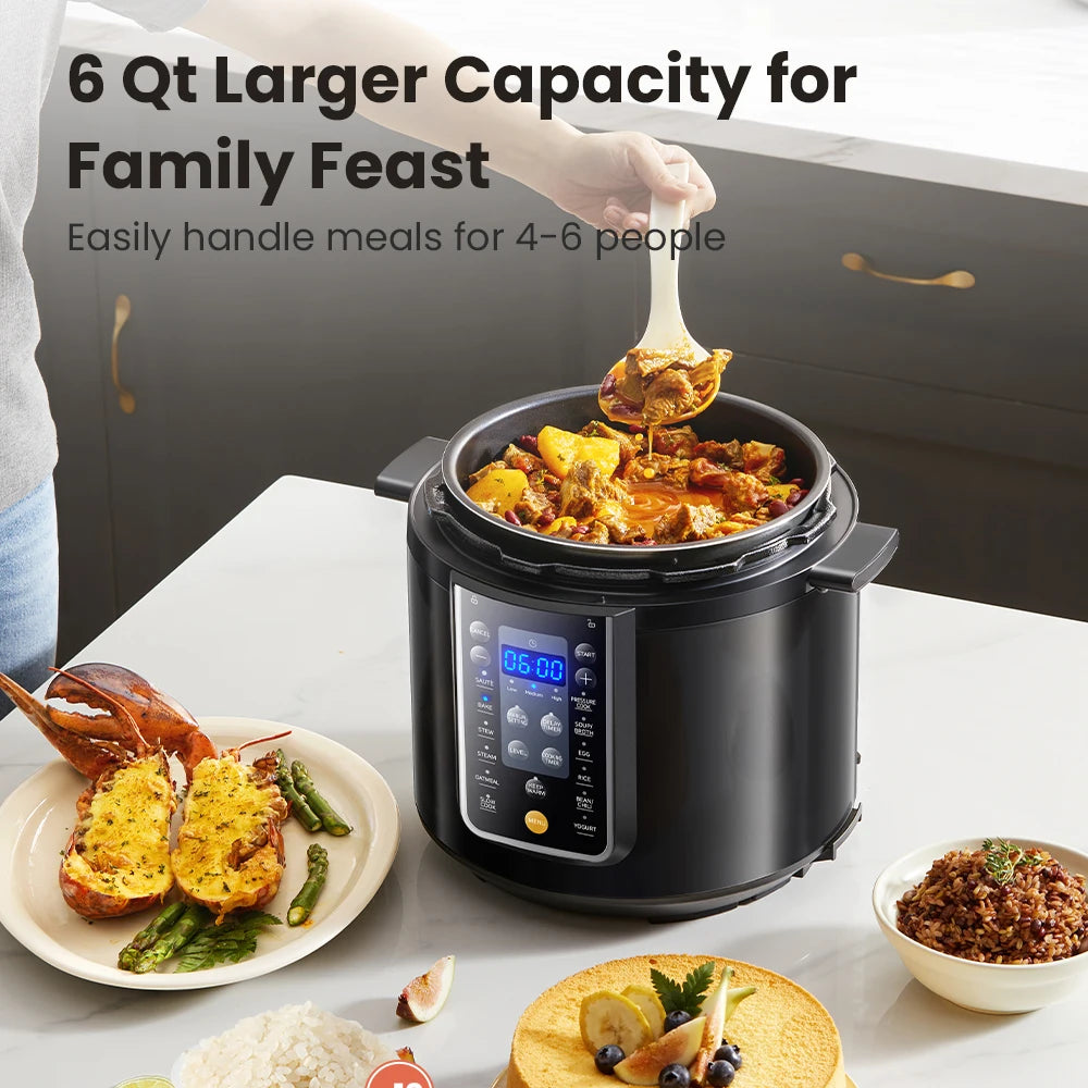 COMFEE’ 6 Quart 9-in-1 Electric Pressure Cooker 13 Presets Instant Multi Cooker Olla de Presion Slow Rice Cooker Non-Stick Pot - Cooky Kitchenware