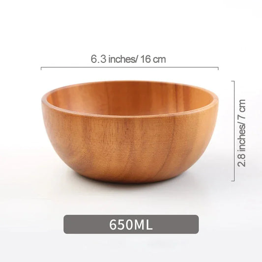 Acacia Wooden Fruit Salad Bowl Japanese Style Rice Bowl