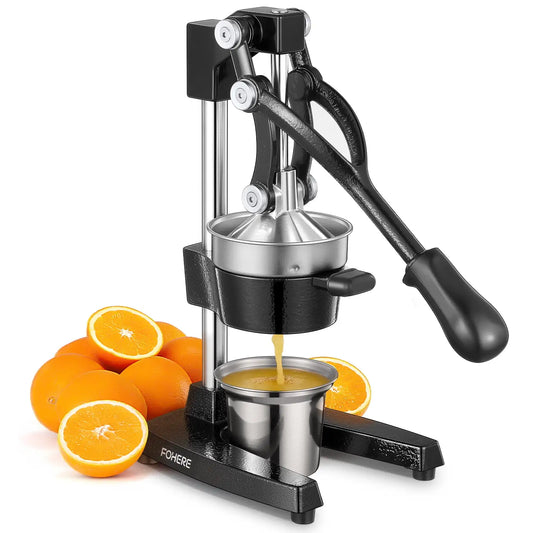 Manual Citrus Juicer Easy Juicing, Easy Clean Stainless Steel and Cast Iron - Cooky Kitchenware