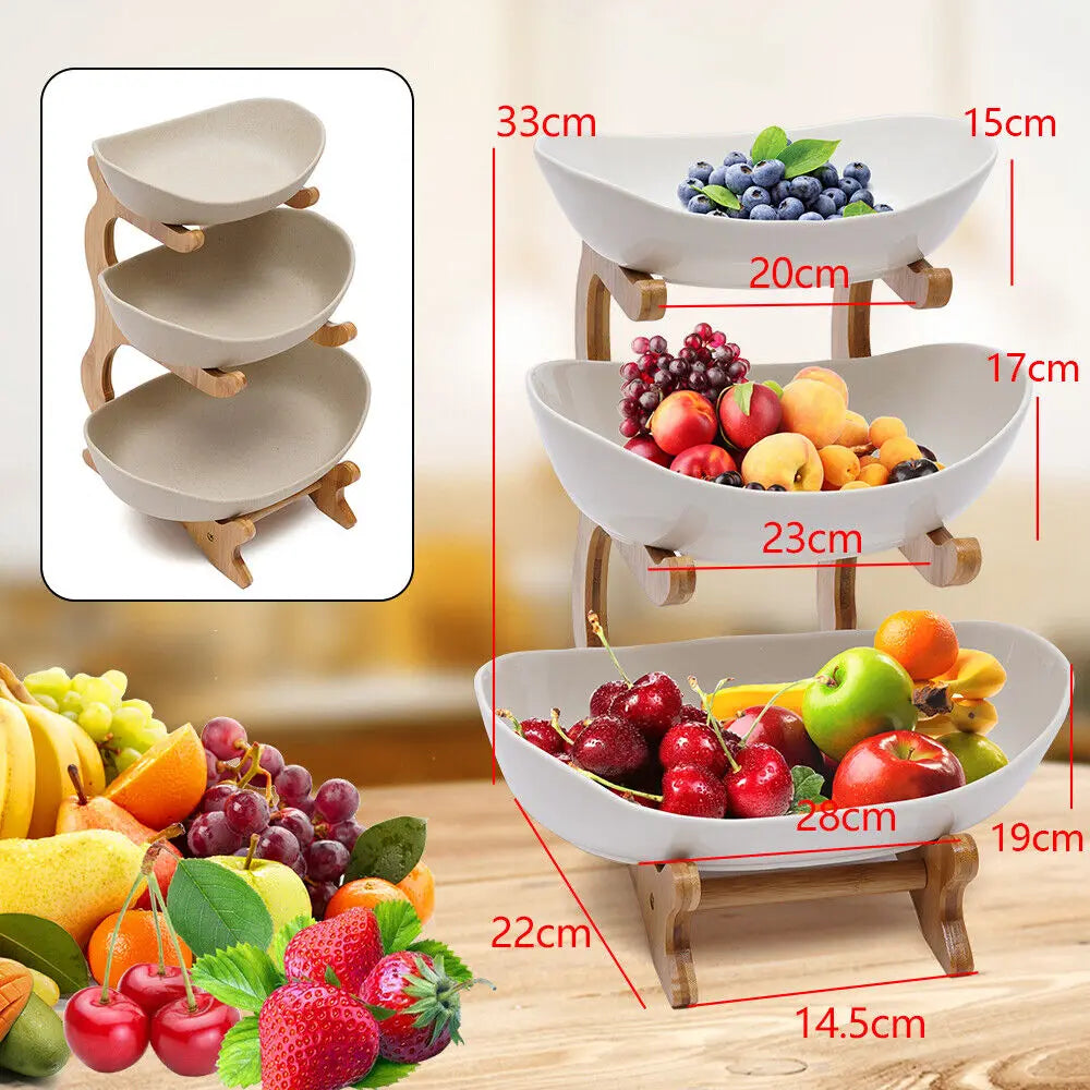3 Layer Fruit Plate Home Living Room Plastic Snack Dish Creative Modern Dried Fruit Basket Candy Dish Cake Stand Salad Bowl - Cooky Kitchenware