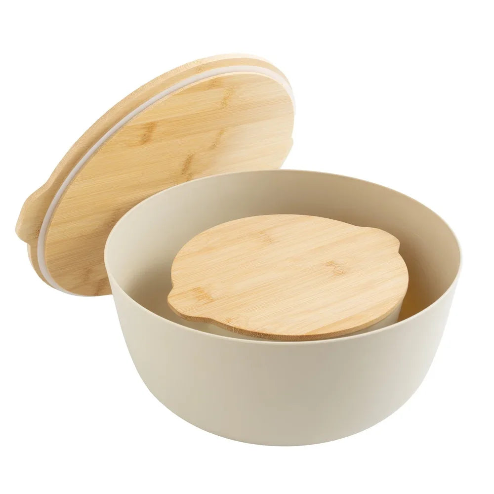 4-Piece Mixing Bowl Set with Lids 11.22"/ L 50% Recycled PP Papyrus Beige