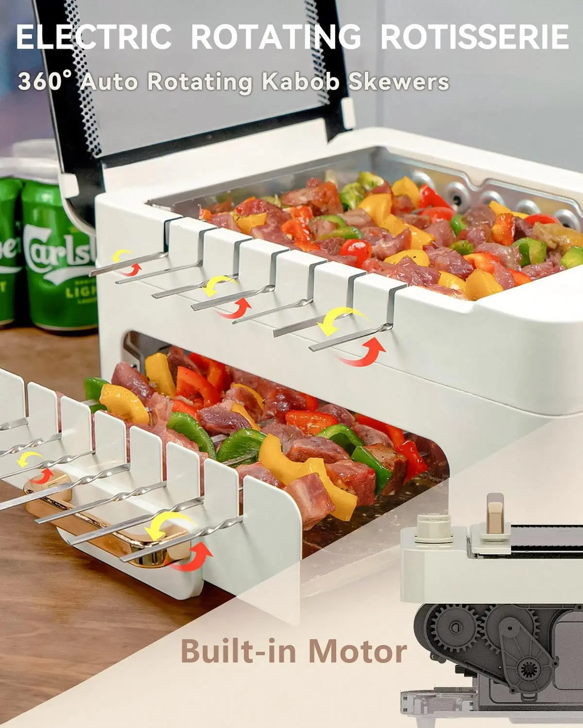 Smokeless Auto 360 Rotating Electric BBQ Skewers Grill