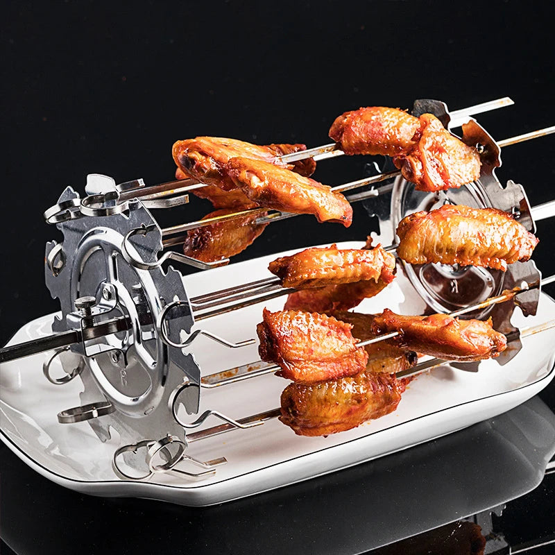 1Set Stainless Steel BBQ Kebab Cage Rotisserie Skewer Forks Chicken Grill For Roaster Oven DIY Camping Cooking Tool - Cooky Kitchenware