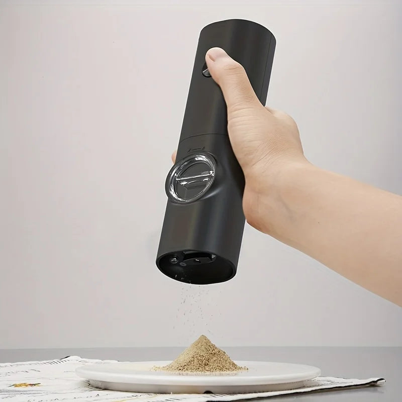 C009-Black 2pc Electric Pepper Grinder with  Base - Automatic Grinder for Black Peppercorns and Sea Salt, Durable & Efficient Ki - Cooky Kitchenware