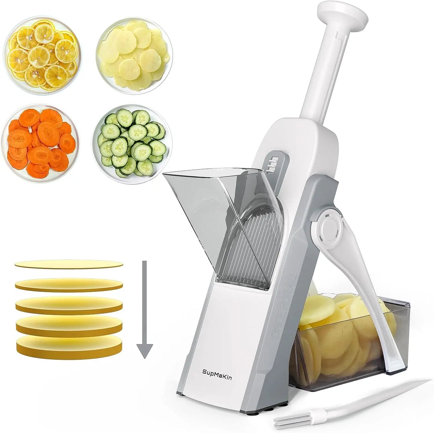 Safe Mandoline Slicer Kitchen Adjustable Thickness 0.1-8mm