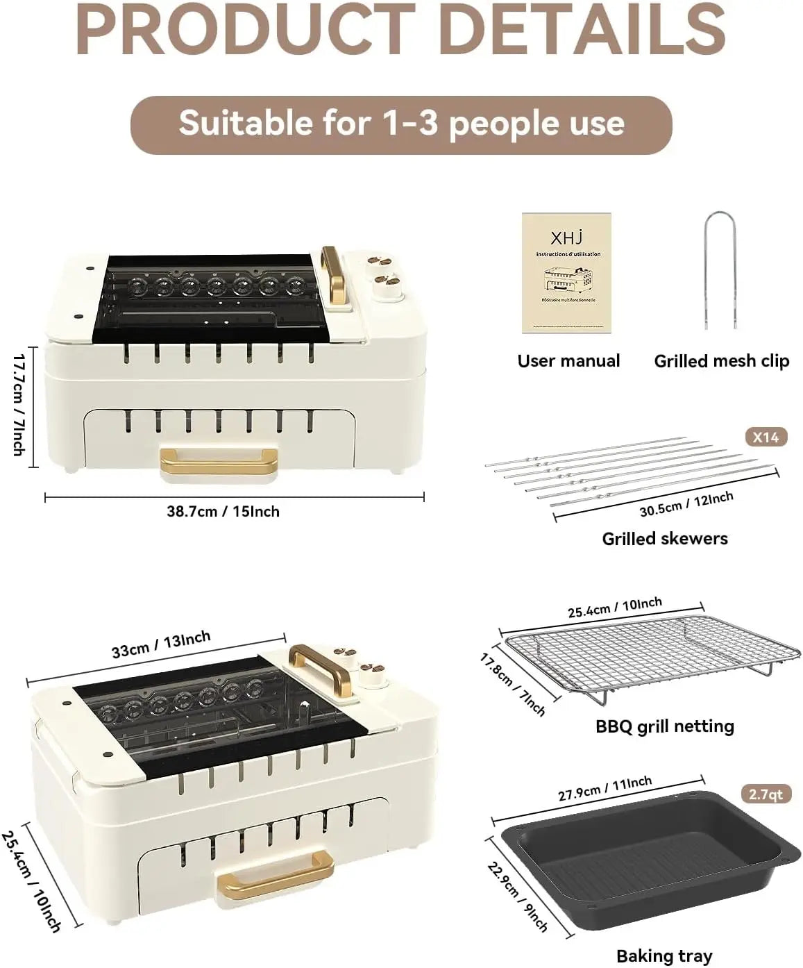 Smokeless Auto 360 Rotating Electric BBQ Skewers Grill