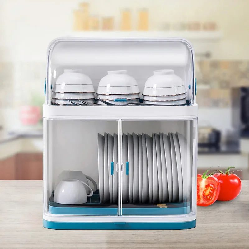 Kitchen Gadgets Dish Rack Drain Board With Lid Cover Plate Cup Drying Rack Storage Accessories - Cooky Kitchenware