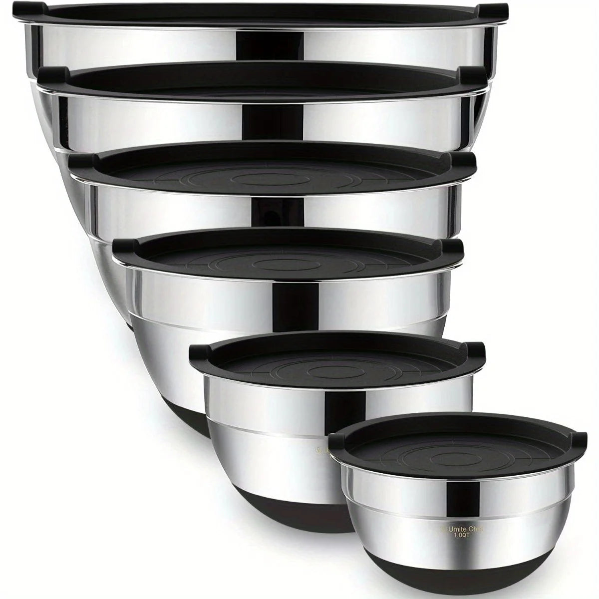 Stainless Steel Mixing Bowls With Airtight Lids 6 Piece