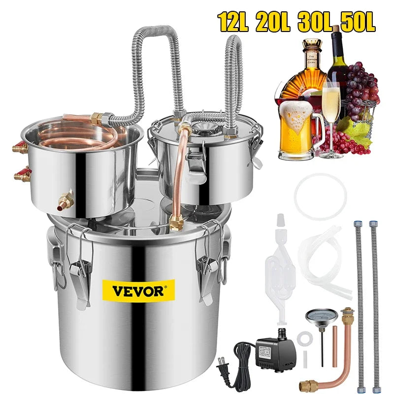SucceBuy Stainless Steel Alcohol Distiller Moonshine Kit