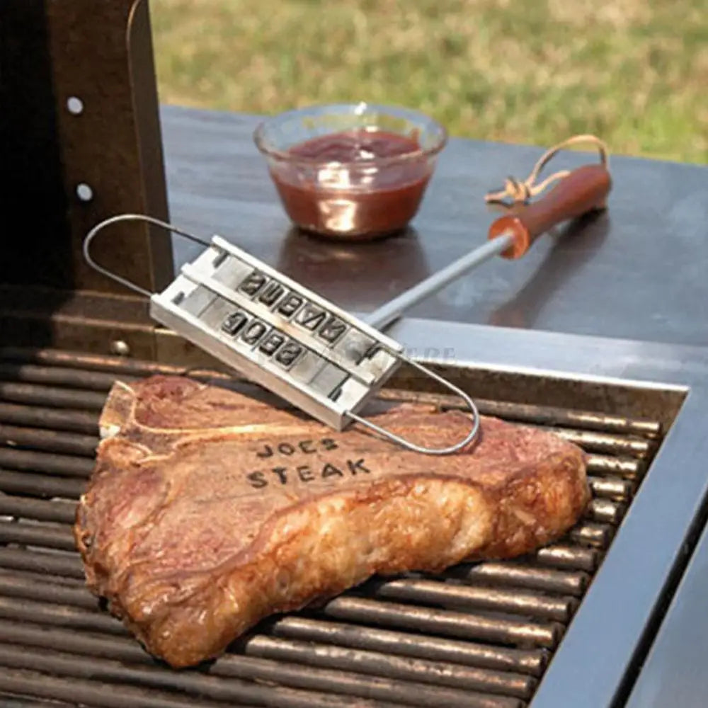 DIY BBQ Steak Meat Branding Iron Stick Set Grilling Signature Names Marking Stamp Tool Kitchen Accessories for Family Picnic ﻿ - Cooky Kitchenware