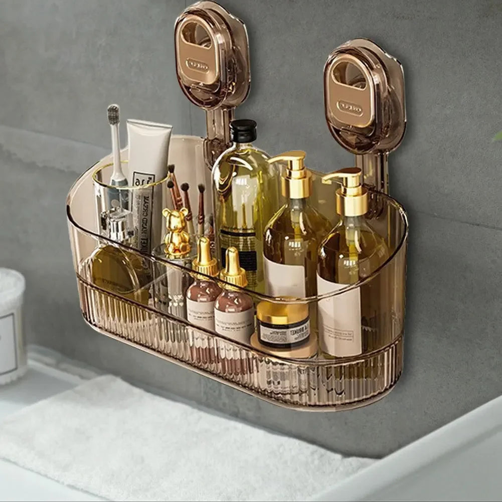 No Drill Bathroom Suction Storage Box with Strong Load Bearing for Easy Installation in Kitchen and Bath Spaces - Cooky Kitchenware