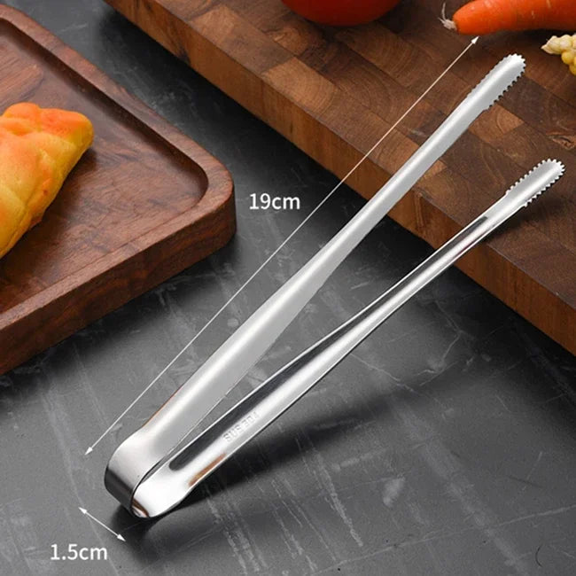 Stainless Steel Grill Tongs Food Clip BBQ Steak Clip Bread Tong Cooking Utensils Party Non-Slip Kitchen Gadgets Accessories - Cooky Kitchenware