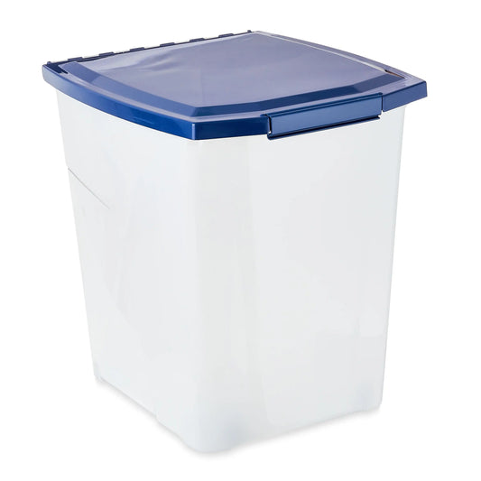 Plastic Pet Food Storage Container with Locking Lid 25 lb Capacity - Cooky Kitchenware