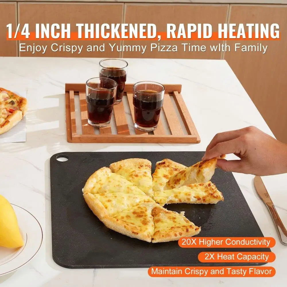 14x14x1/4 Pre-Seasoned Carbon Steel Pizza Steel  High Conductivity Rustproof Design for outdoor & Indoor Use - Cooky Kitchenware