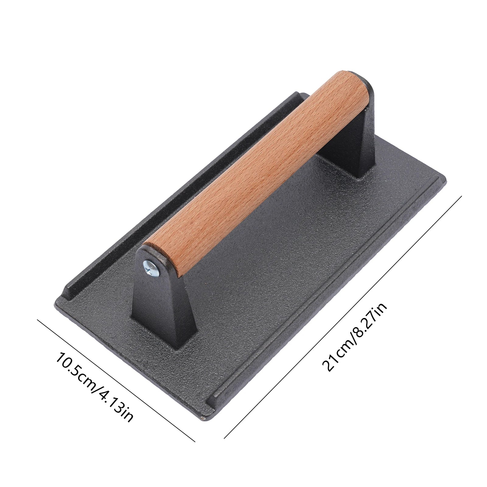 Kitchen Heavy Cast Flat Iron Steak Weight/Bacon Press with Wooden Handle Heavy-Weight Grill Press Commercial Grade Burger - Cooky Kitchenware