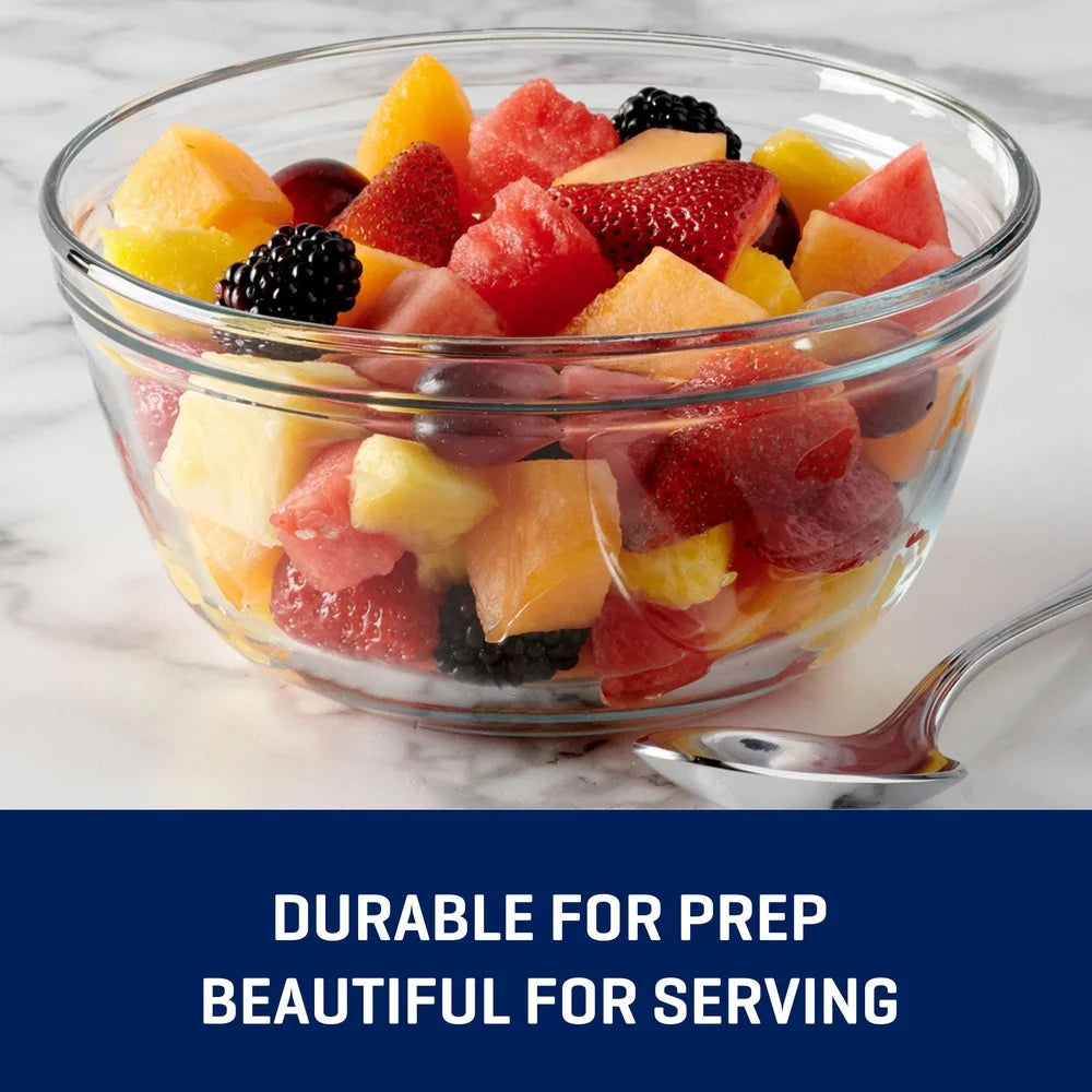 4 Quart Glass Mixing Bowl Extra Durable Shatter Resistant Microwave Safe Nesting Kitchen Prep Storage Bowl Baking Cooking Mixing