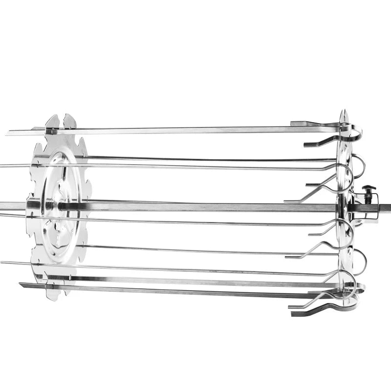 1Set Stainless Steel BBQ Kebab Cage Rotisserie Skewer Forks Chicken Grill For Roaster Oven DIY Camping Cooking Tool - Cooky Kitchenware