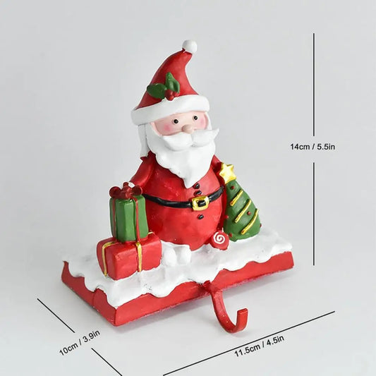 Christmas Stocking Mantel Hooks Resin Fireplace Hanger Table Side Hook Ornament Stocking Hanger For Fireplace Home Decoration