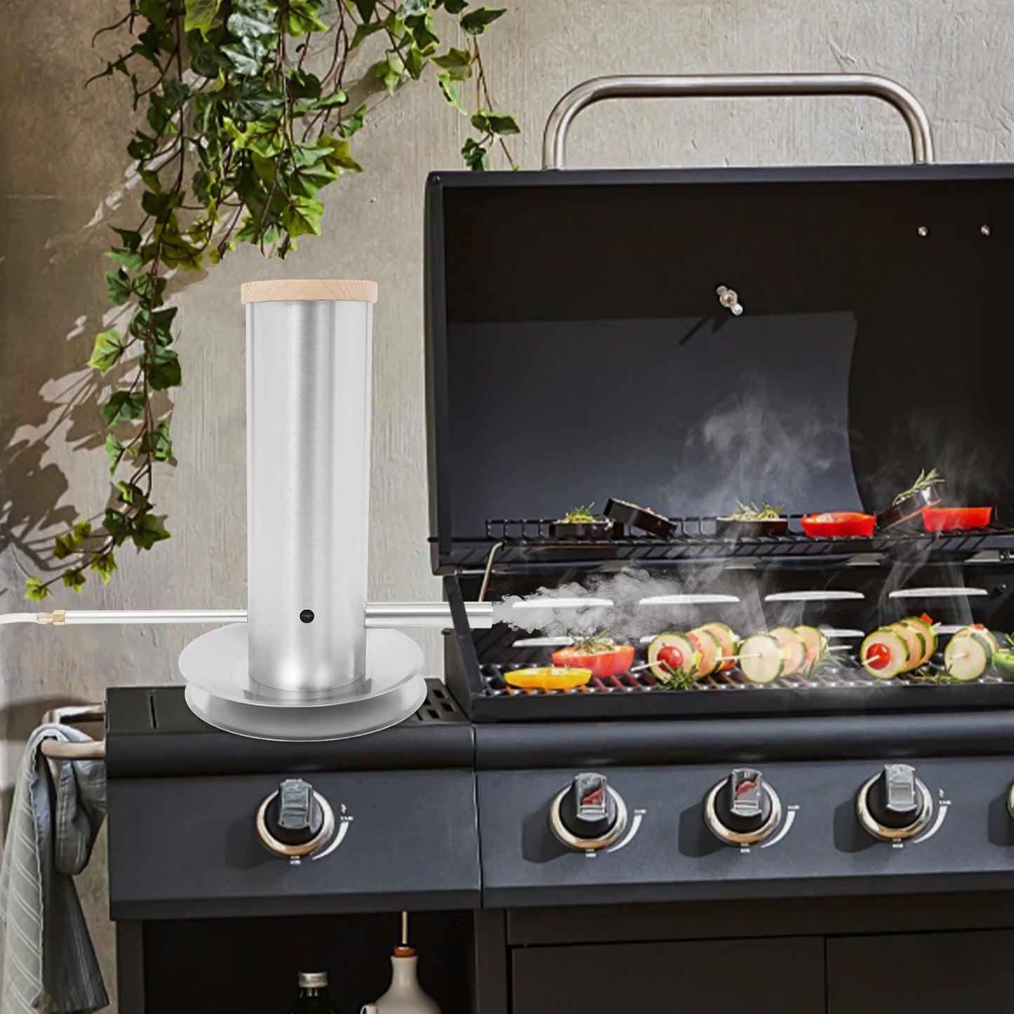 Electric Cold Smoke Generator Stainless Steel Portable Barbecue Smoker for Home Restaurant Outdoor Cooking Durable Easy Install