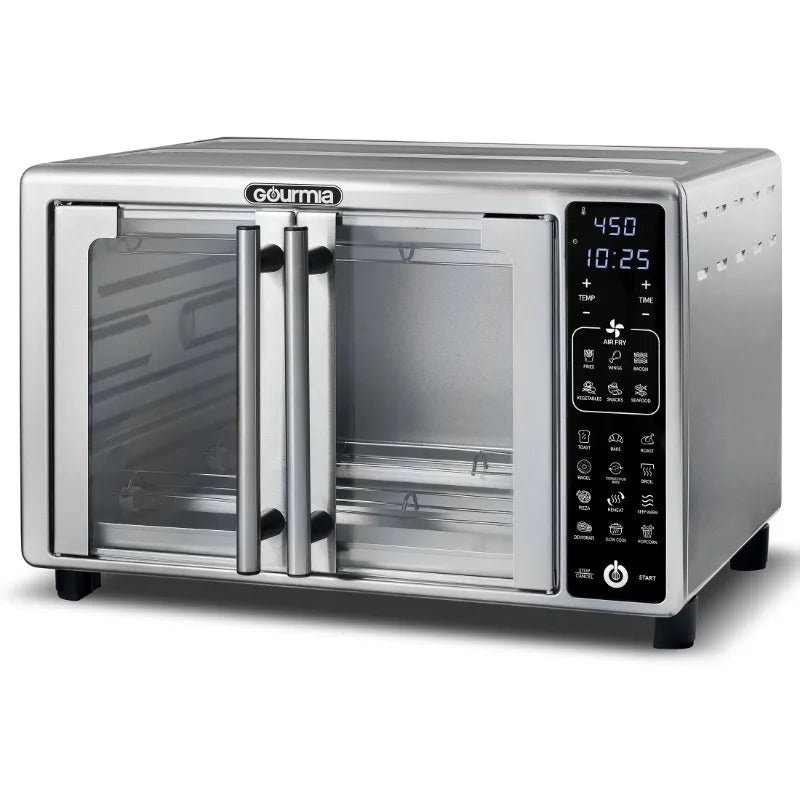 Gourmia 1700W Digital Oven Air Fryer, Multi-Mode One-Touch Preset, 24L, Stainless Steel, 6 Slices - Cooky Kitchenware