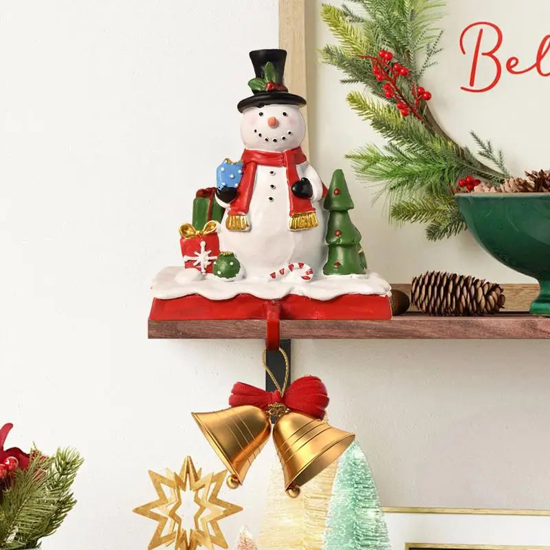 Christmas Stocking Mantel Hooks Resin Fireplace Hanger Table Side Hook Ornament Stocking Hanger For Fireplace Home Decoration