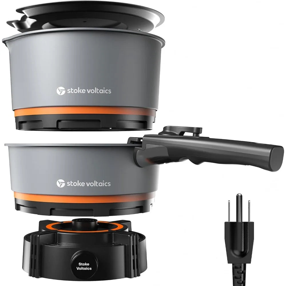 Nomad Cooking System, Electric Camping Stove 200-1000W with Pan & Pot, 120V Portable Outdoor Cooking Gear Set - Cooky Kitchenware