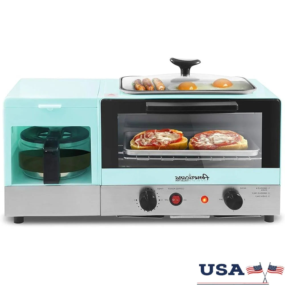 3 In 1 Breakfast Station Griddle Toaster Oven Coffeemaker