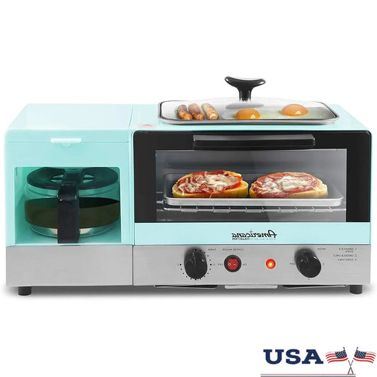 3 In 1 Breakfast Station Griddle Toaster Oven Coffeemaker